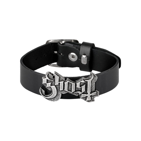 Ghost Band Logo Leather Wrist Strap Bracelet by Alchemy Gothic