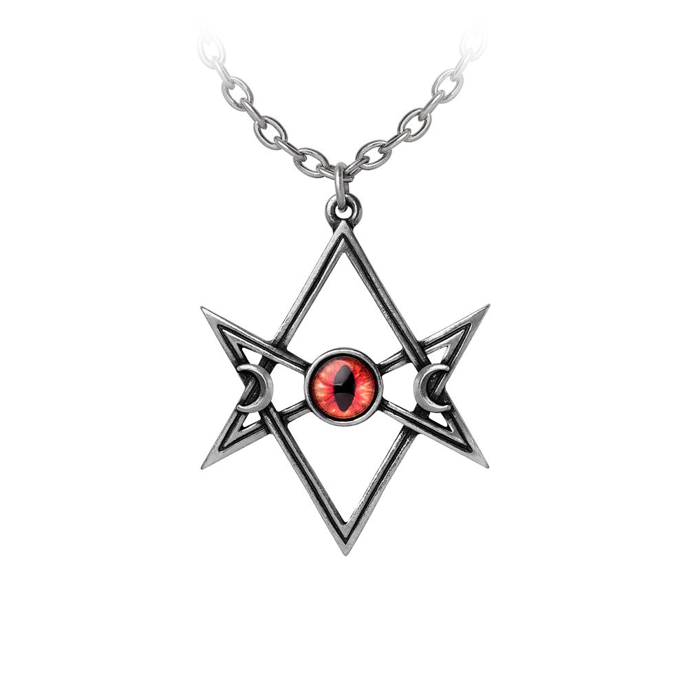 Unicursal Hex Evil Eye Pendant Necklace by Alchemy Gothic