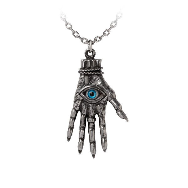 Hand of Glory Pendant Hamsa Amulet Necklace by Alchemy Gothic