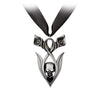 Eternal Peace Skull Lily Heart Pendant Necklace by Alchemy Gothic