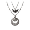 Luna Roost Bat and Moon Paired Necklaces by Alchemy Gothic.