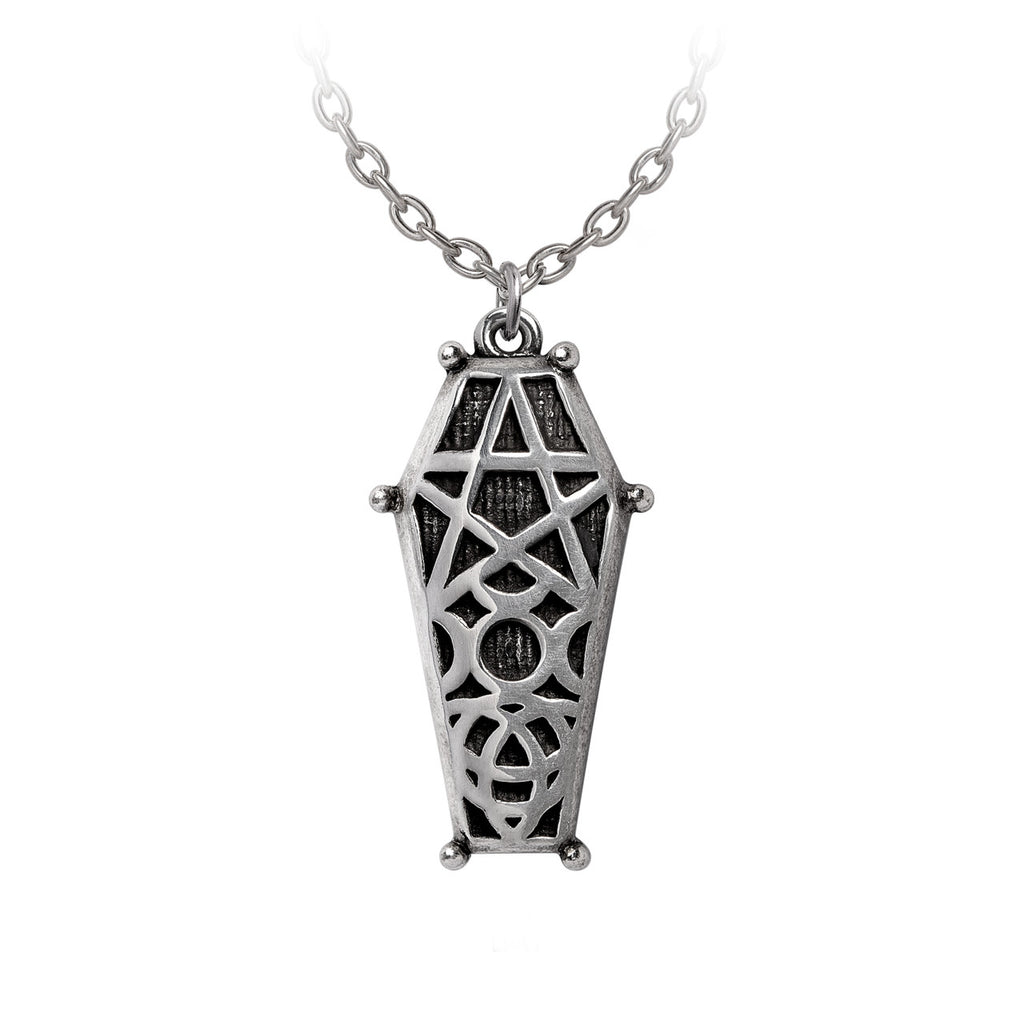 Hex Coffin Pendant Necklace by Alchemy Gothic