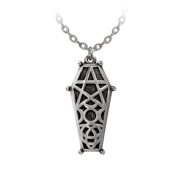 Hex Coffin Pendant Necklace by Alchemy Gothic