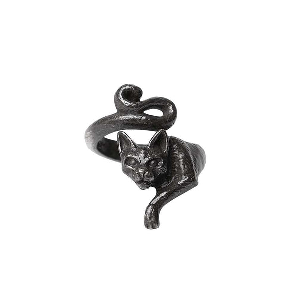 Le Chat Noir Black Cat Wrap Ring by Alchemy Gothic