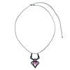 Large Black Spider Pink & Clear Crystal Pendant Necklace - Fully Adjustable