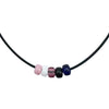 Genderfluid Pride/Ally Necklace with Czech Glass Beads on Black Rubber Cord, 18 inches