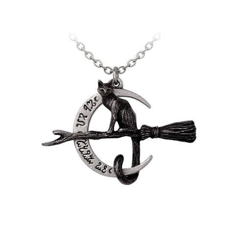 Regina Covenorum Witches Black Cat Pendant Necklace by Alchemy Gothic
