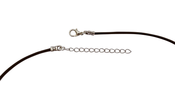 DragonWeave Steel Cat Pendant Necklace on Adjustable Black Leather Cor