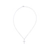 Petite Rounded Sterling Silver Cross Charm Necklace with Gossamer Thin Sterling Silver 18" Chain