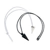 Matching His & Hers Swarovski Crystal Spike Pendant Necklaces: Black Leather & Clear Silver