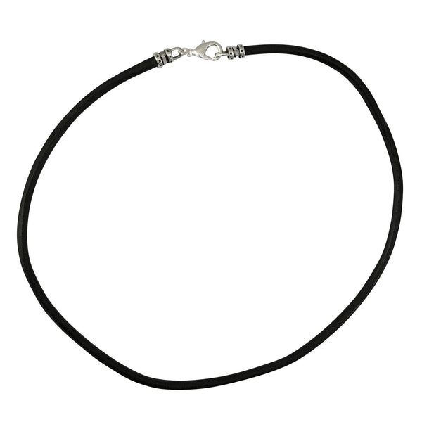 4mm Men Black Genuine Leather Cord Men Necklace Rope Chain, 4mm, 26.0 Inches