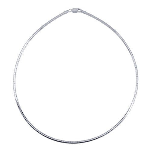 3mm Sterling Silver Omega Necklace Chain - 18 inches