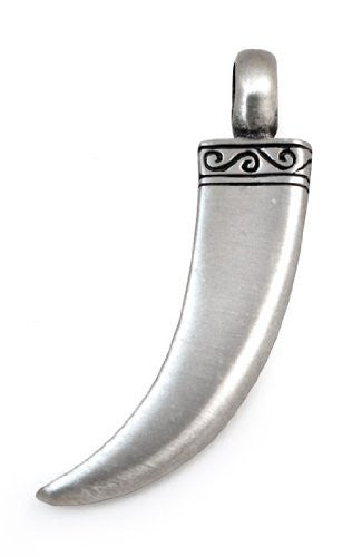 Large Fang Pendant in Pewter