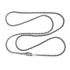 1.8mm Sterling Silver and Black Reverse Rope Chain
