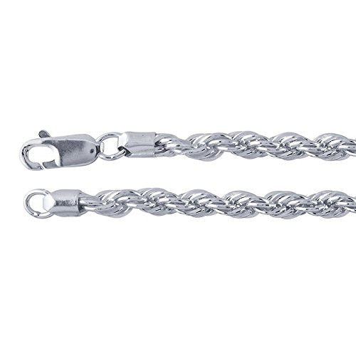 4mm Sterling Silver French Rope Necklace Chain