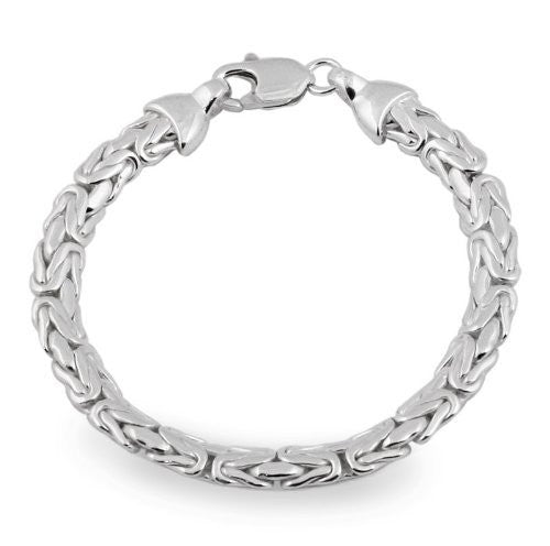 7mm Byzantine Chain Bracelet in Sterling Silver