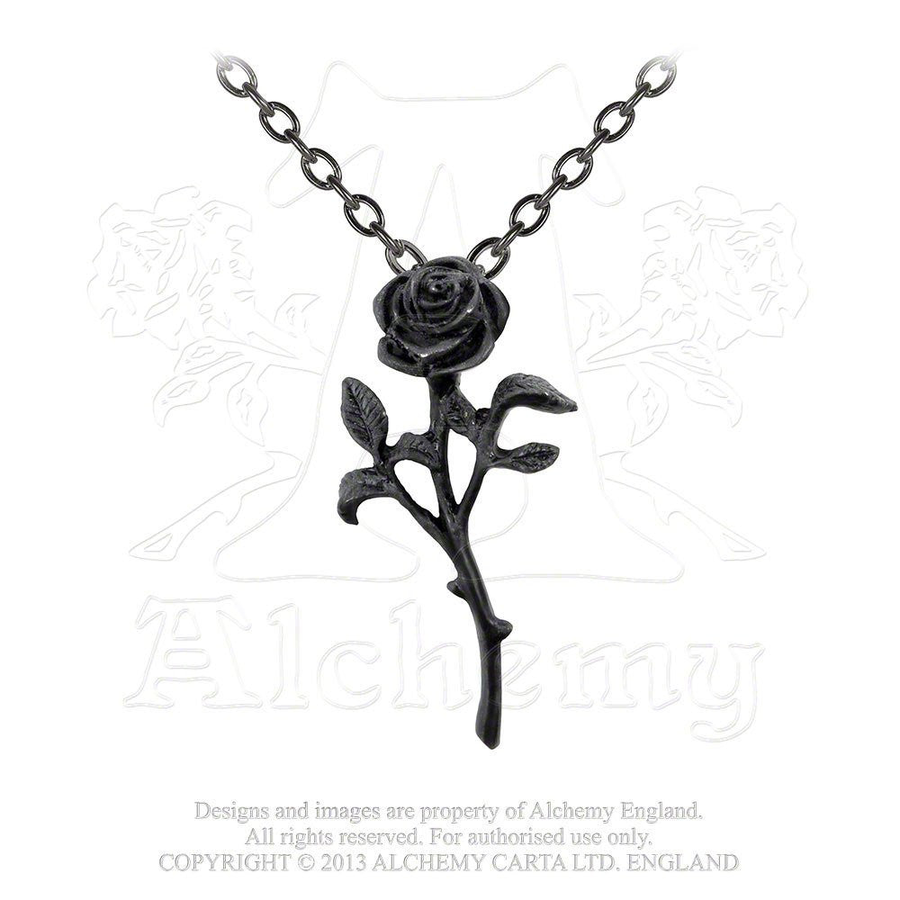 The Romance of The Black Rose Pendant by Alchemy Gothic