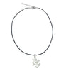 DragonWeave Steel Dragon Pendant Necklace on Adjustable Black Leather Cord