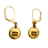 DragonWeave Equality Circle Charm Necklace and Earring Set, Gold Plated Black Leather Choker and Leverback Earrings