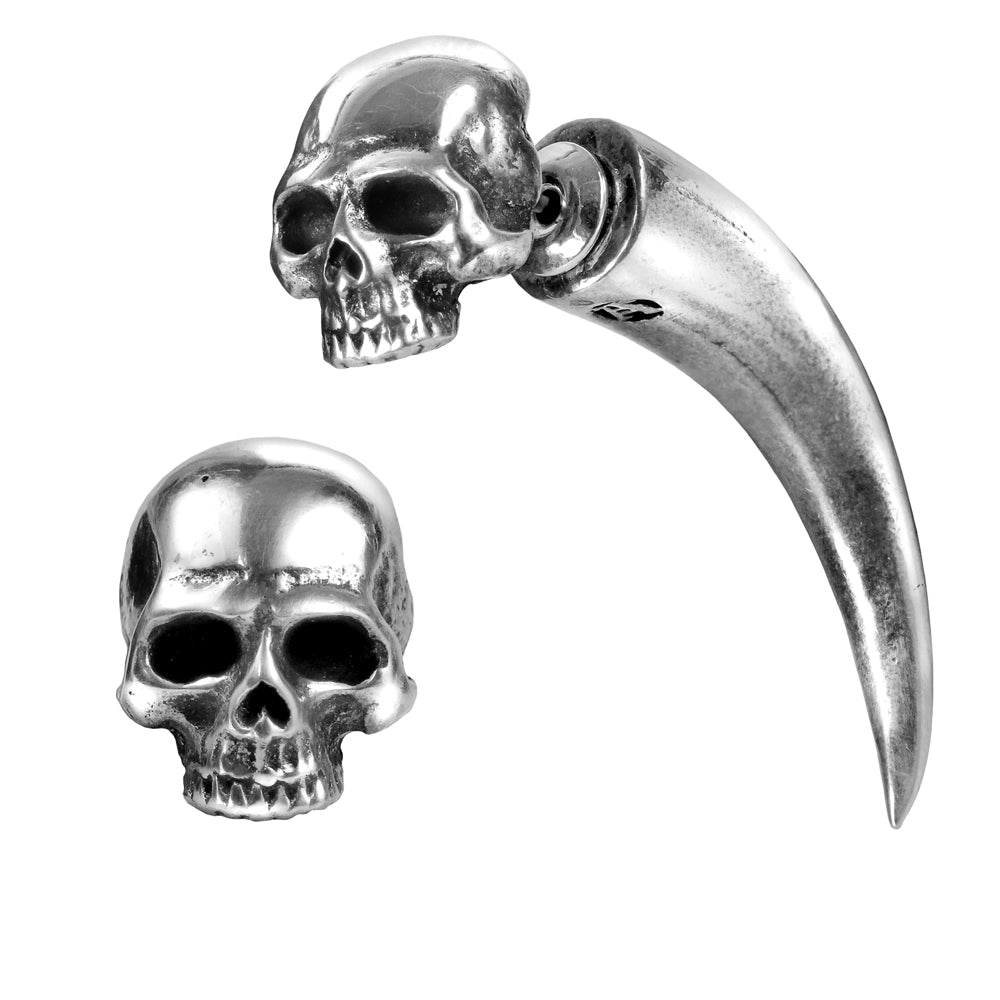 Tomb Skull Horn Earring by Alchemy Gothic