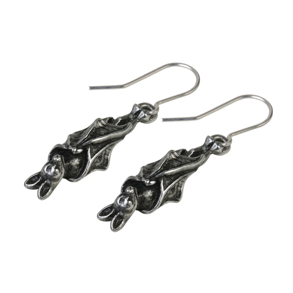 Enchanted Sword Stainless Steel Beaded Earrings (Black Tone) - Ayame Designs