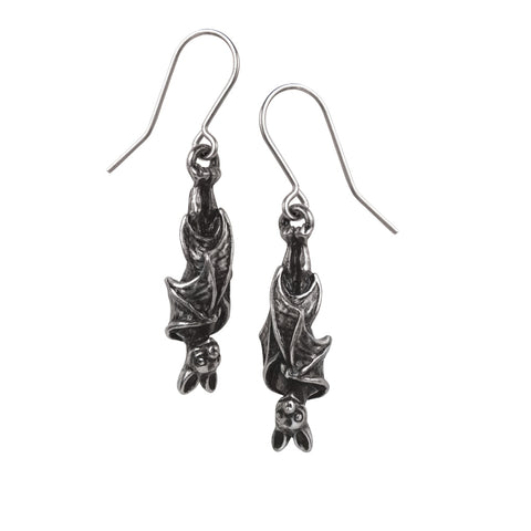 Awaiting The Eventide Alchemy Gothic Bat Earrings