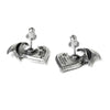 Blacksoul Ear Studs Demon Black Heart Earrings by Alchemy Gothic