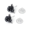 Ring O'Roses Black Rose Ear Studs by Alchemy Gothic