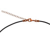 Antique Copper 1.8mm Fine Black Leather Cord Necklace with 2" Extender Chain