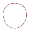 Gold Plated 1.8mm Fine Burgundy Red Leather Cord Necklace