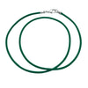 Sterling Silver 1.8mm Fine Emerald Green Leather Cord Necklace