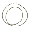 Sterling Silver 1.8mm Fine Metallic Gray Leather Cord Necklace