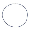 Sterling Silver 1.8mm Fine Navy Blue Leather Cord Necklace