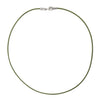 Sterling Silver 1.8mm Fine Olive Green Leather Cord Necklace