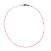 Gunmetal 1.8mm Fine Pink Leather Cord Necklace