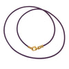 Gold Plated 1.8mm Fine Purple Leather Cord Necklace