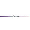 Sterling Silver 1.8mm Fine Purple Leather Cord Necklace