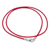 Sterling Silver 1.8mm Fine Red Leather Cord Necklace