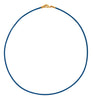 Gold Plated 1.8mm Fine Royal Blue Leather Cord Necklace