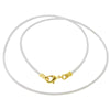 Gold Plated 1.8mm Fine White Leather Cord Necklace