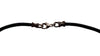 Thick 3mm Black Leather Gunmetal Cord Necklace