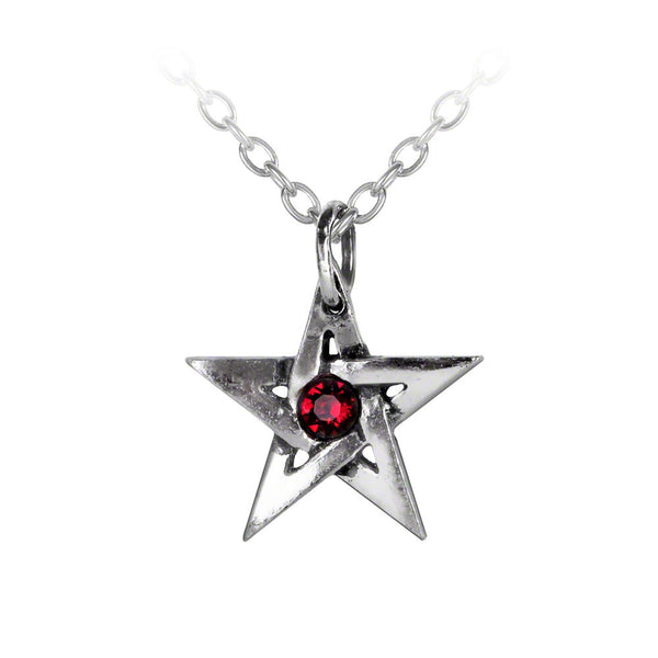 Red Crystal Pentagram Pendant Alchemy Gothic Necklace