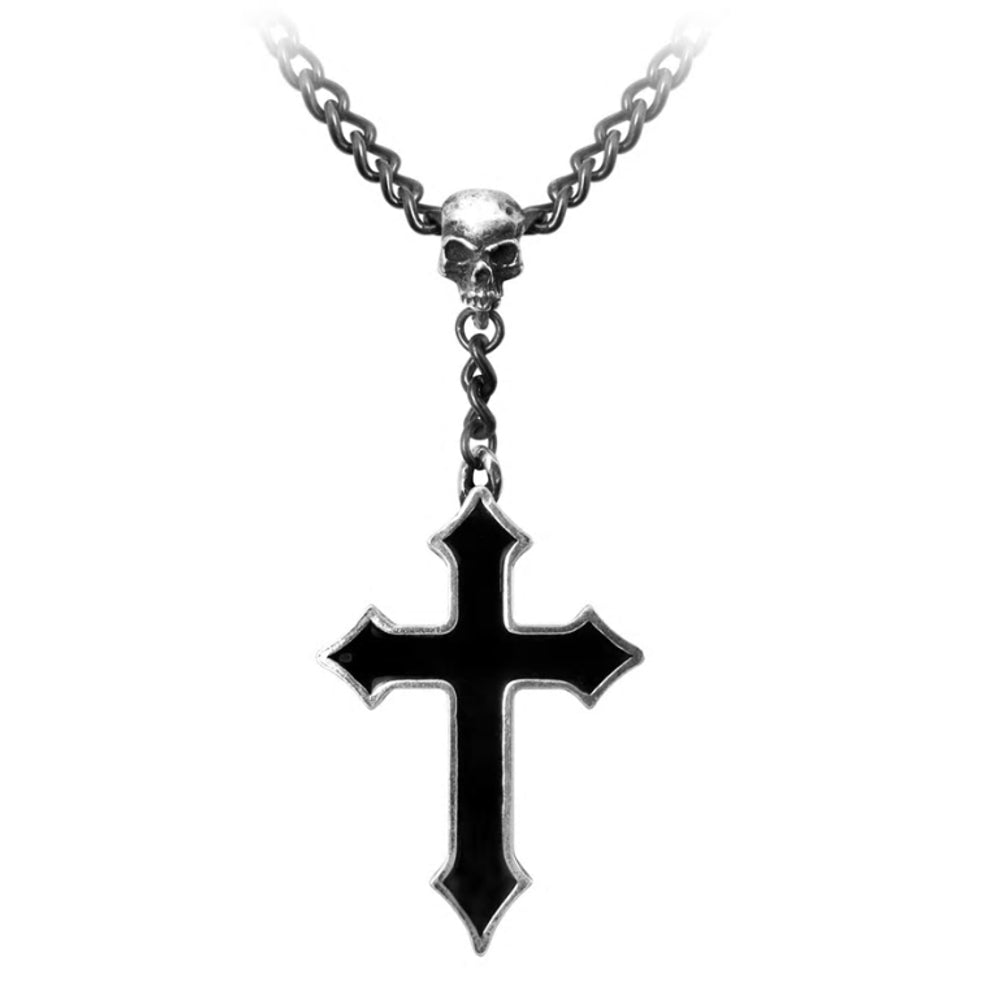 Osbourne's Black Cross Pendant Necklace by Alchemy Gothic