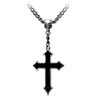 Osbourne's Black Cross Pendant Necklace by Alchemy Gothic