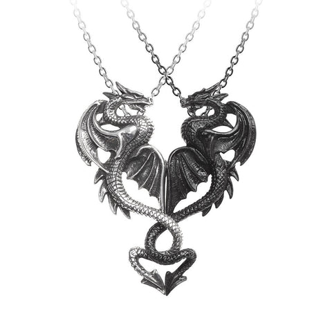 Draconic Tryst Necklace Double Dragons by Alchemy Gothic