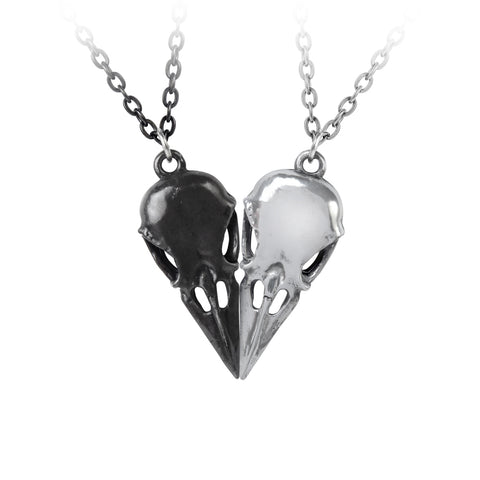 Coeur Crane Pendant Alchemy Gothic Matching Couples Raven Skull Necklaces