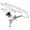 Faerie Glade Fairy Black Rose Necklace by Alchemy Gothic