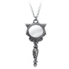 Sacred Cat Vanitas Pendant Mirror Necklace by Alchemy Gothic