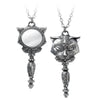 Sacred Cat Goddess Vanitas Pendant Mirror Necklace by Alchemy Gothic