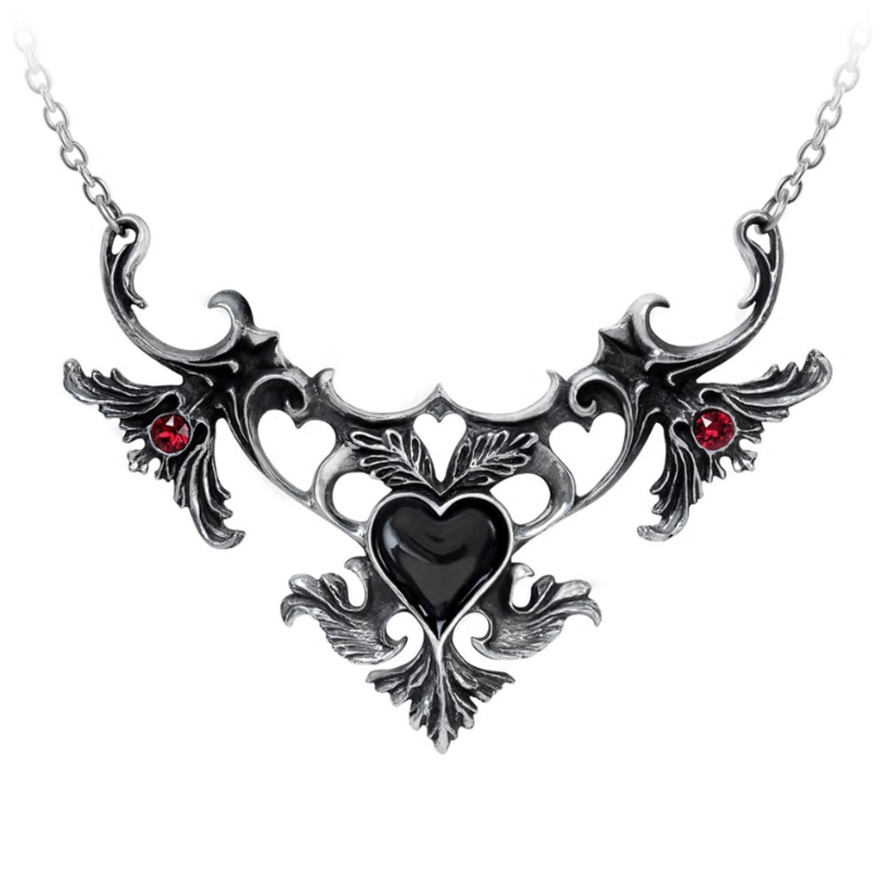 Mon Amour De Soubise Black Heart Necklace by Alchemy Gothic
